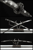 Japanese Tachi Sword Damascus Steel Real Hamon Full Tang Clay Tempered Katana - Kanu Swords