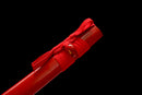 Handmade high-quality T10 steel katana with red pattern and red ito handle.