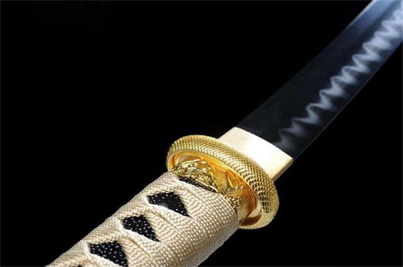 Hand Made High Quality T10 Steel Tanto Clay Tempered Real Hamon