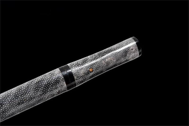 Hand Made High Quality T10 Steel Tanto Oxhorn Saya Real Rayskin