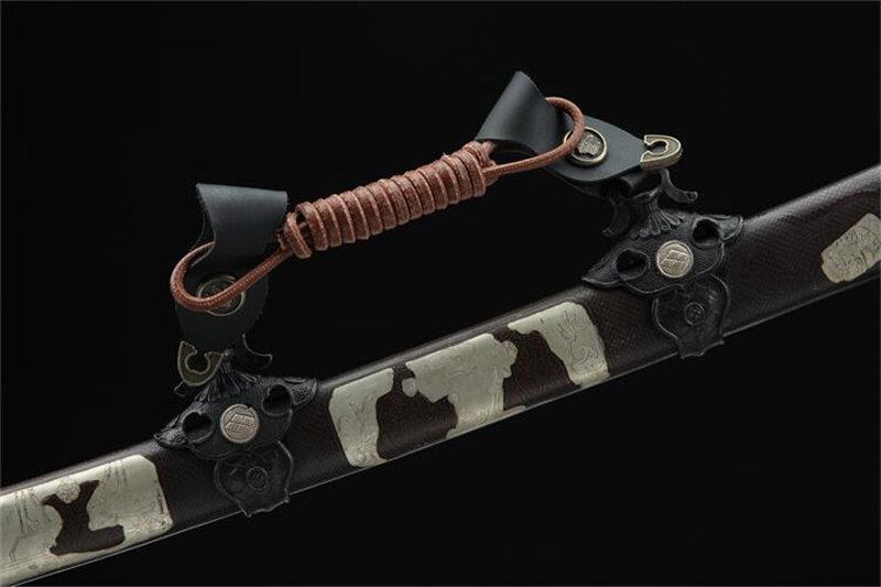 Japanese Tachi Sword Damascus Steel Real Hamon Full Tang Clay Tempered Katana
