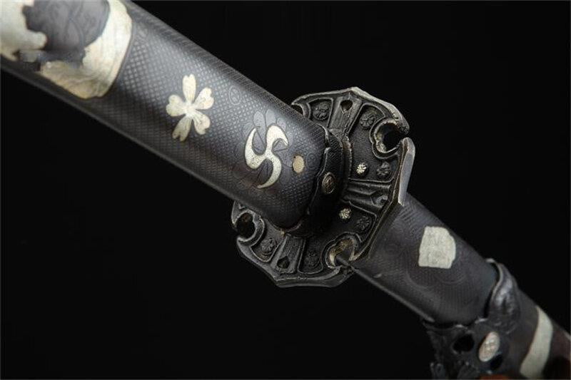 Japanese Tachi Sword Damascus Steel Real Hamon Full Tang Clay Tempered Katana