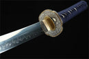 Katana T10 Carbon Steel Hand Forge Real Hamon Clay Tempered