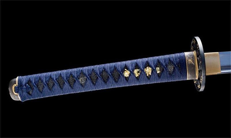 Hand Made High Quality Damascus Steel Katana Blue