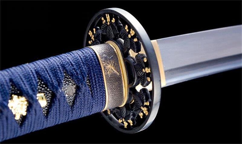 Hand Made High Quality Damascus Steel Katana Blue