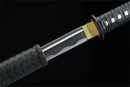 Hand Made High Quality T10 Steel Ninjato Black Faux Leather - Kanu Swords