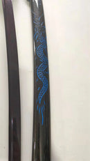 Hand Made High Quality Damascus Steel Katana Blue and Red
