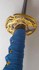 Hand Made High Quality Damascus Steel Katana Blue and Red