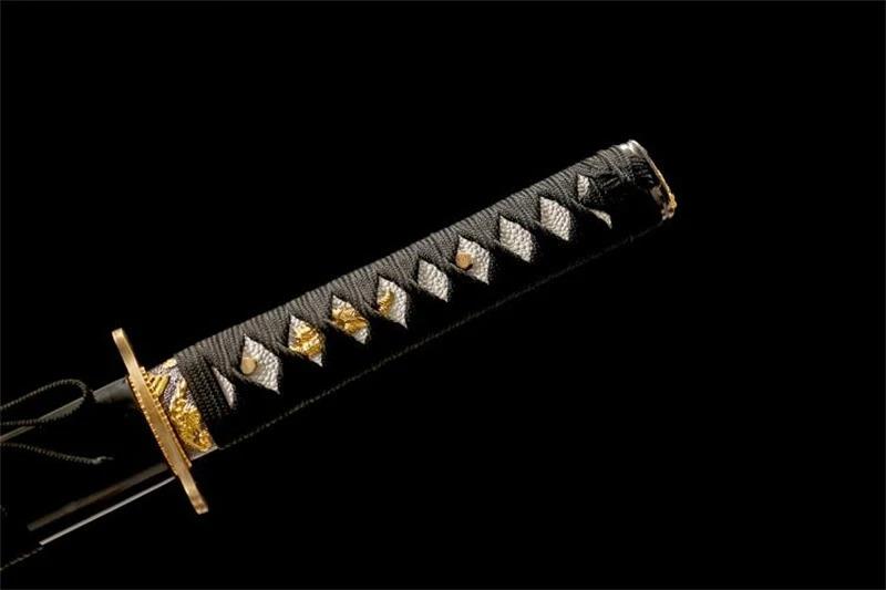 Hand Made High Quality T10 Steel Wakizashi Black