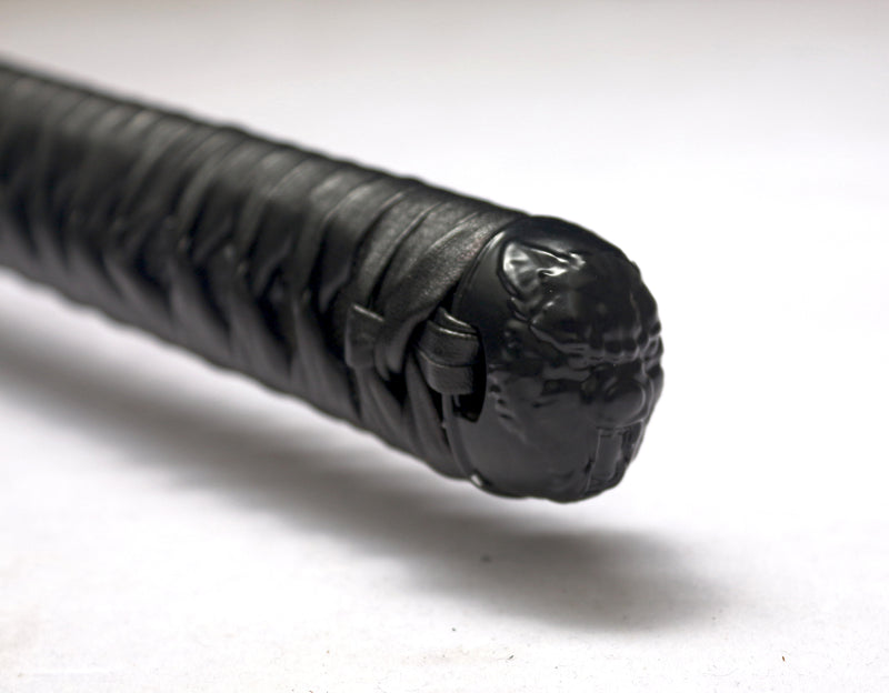 High-quality katana sword made from durable T10 steel, featuring a black wolf design