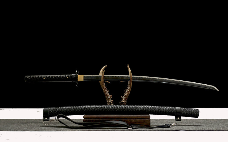 Hand Made High Quality T10 Steel Japanese Katana Swords Black Wolf