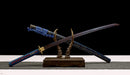 Hand Made High Quality Damascus Steel Katana Blue and Red