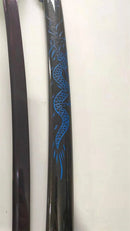 Hand Made High Quality Damascus Steel Katana Blue and Red - Kanu Swords