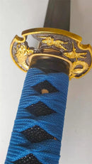 Hand Made High Quality Damascus Steel Katana Blue and Red - Kanu Swords