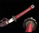 Handmade Japanese Tachi Sword T10 Real Hamon Clay Tempered Red Dawn Katana - Kanu Swords