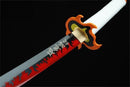 Rengoku Katana blade fire close up- Kanu Swords